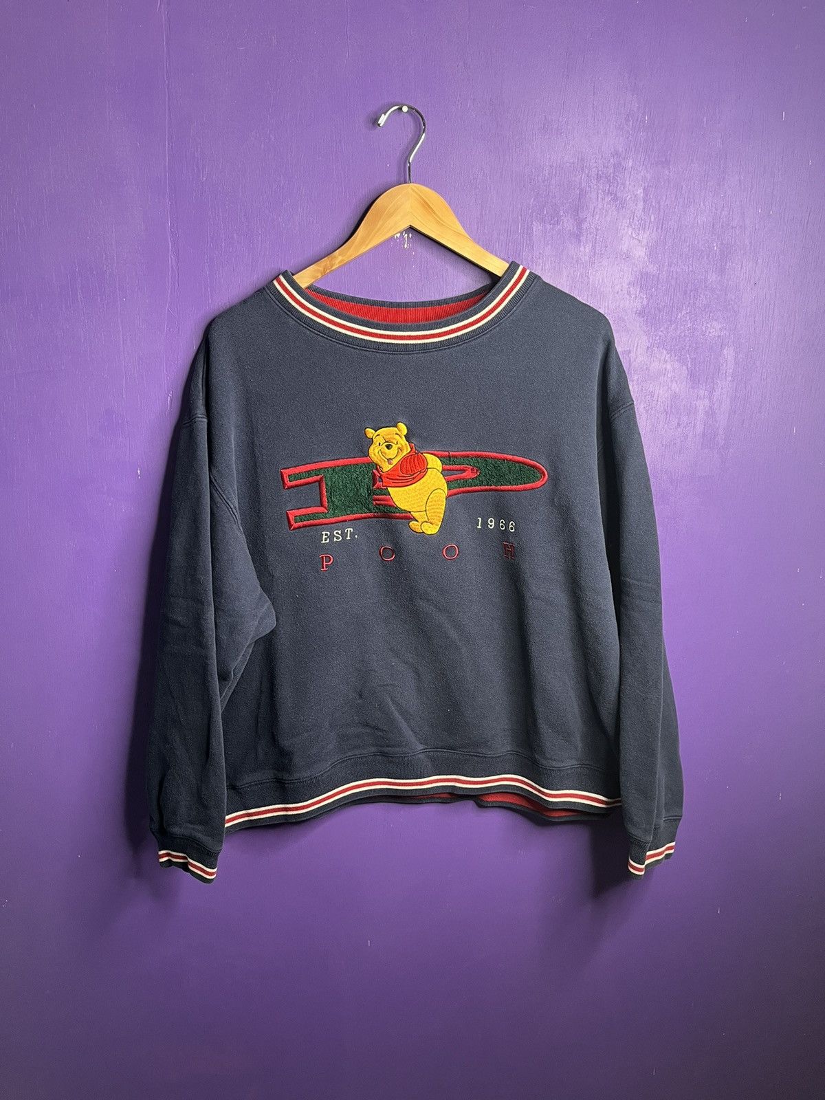 Disney × Vintage Vintage 90s Disney Winnie the Pooh circle logo crewneck Size US L / EU 52-54 / 3 - 1 Thumbnail