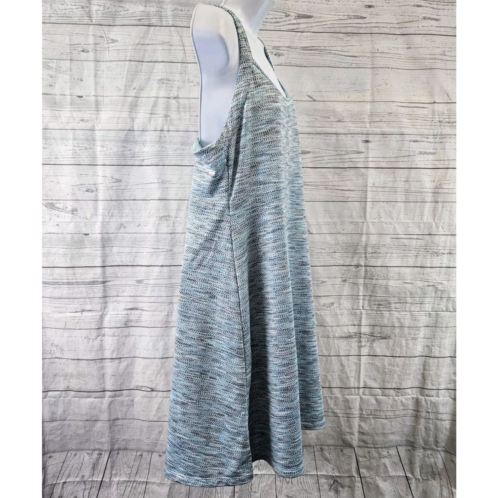 Vintage VINTAGE? MPG Womens Travel Dress XL Blue V-Neck Sleeveless (Note: If not vintage, omit "VINTAGE".) Size XL / US 12-14 / IT 48-50 - 3 Thumbnail