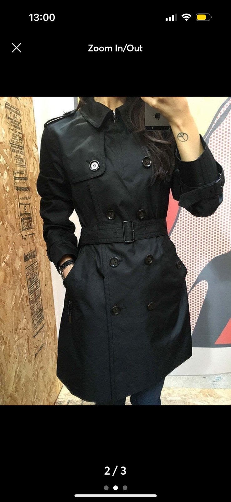 Coach Coach Women's Trench Coat Black Size XS / US 0-2 / IT 36-38 - 2 Thumbnail