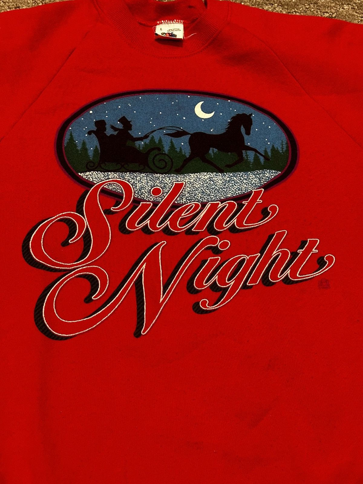 Fruit Of The Loom × Vintage Vintage 1990 Silent Night crewneck Size US L / EU 52-54 / 3 - 2 Thumbnail