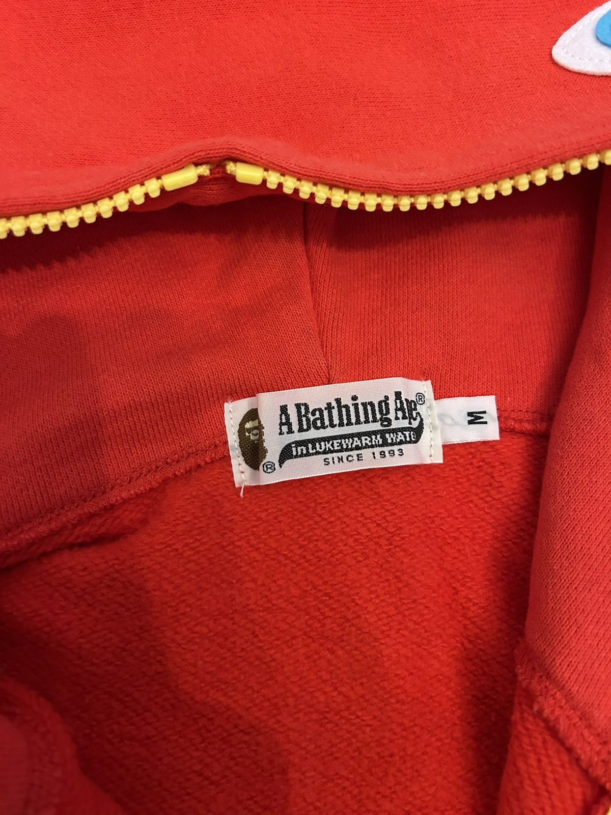 Bape Bape 2010 Red Neon Shark Full Zip Hoodie Size US M / EU 48-50 / 2 - 10 Thumbnail