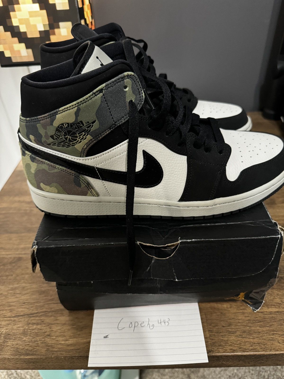 image of Nike Jordan Mid Se Camo Size 11.5 Shoes in Black Brown, Men's