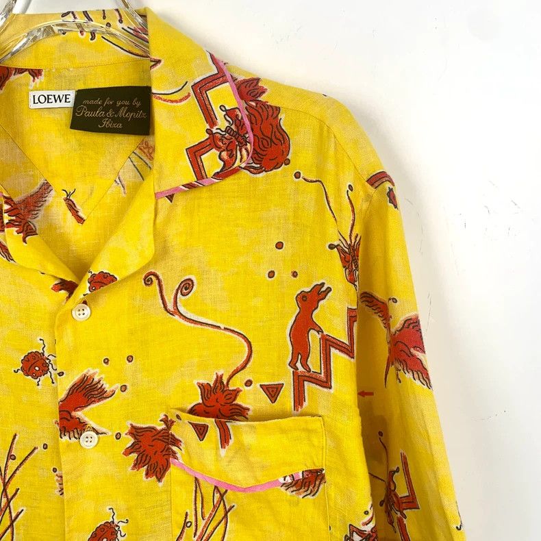 Loewe Loewe Yellow animal print linen collar single button short Size M / US 6-8 / IT 42-44 - 3 Thumbnail