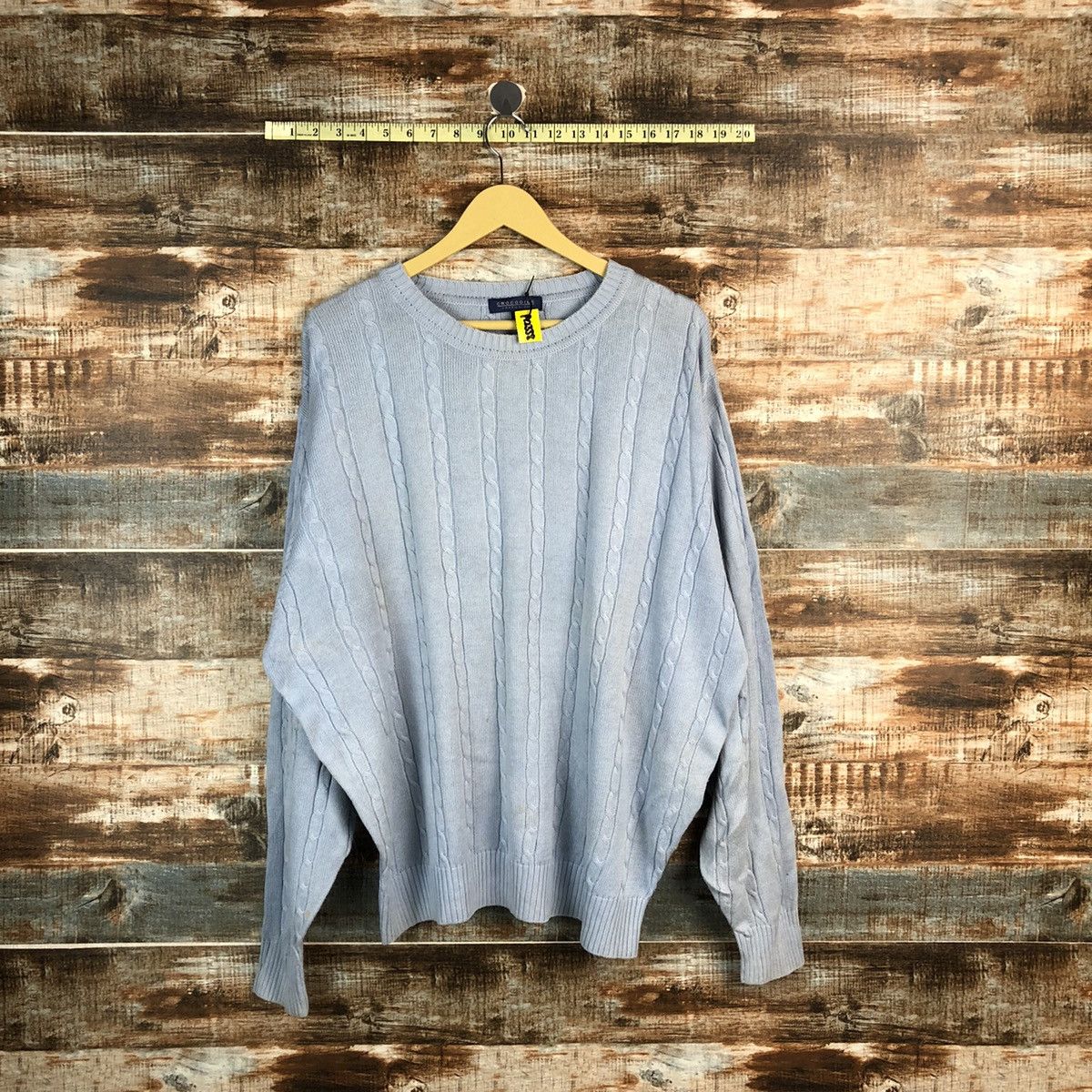 Homespun Knitwear Crocodile vintage Blue Knitwear sweatshirt #A2335 Size US L / EU 52-54 / 3 - 1 Thumbnail