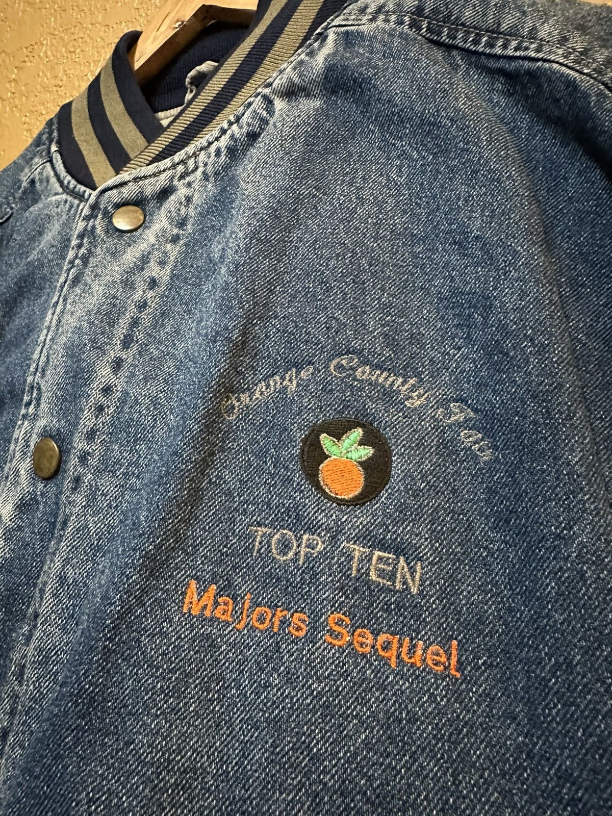 Vintage 🍊 vintage 90s Orange County Fair Varsity Denim Jacket Size US L / EU 52-54 / 3 - 2 Thumbnail