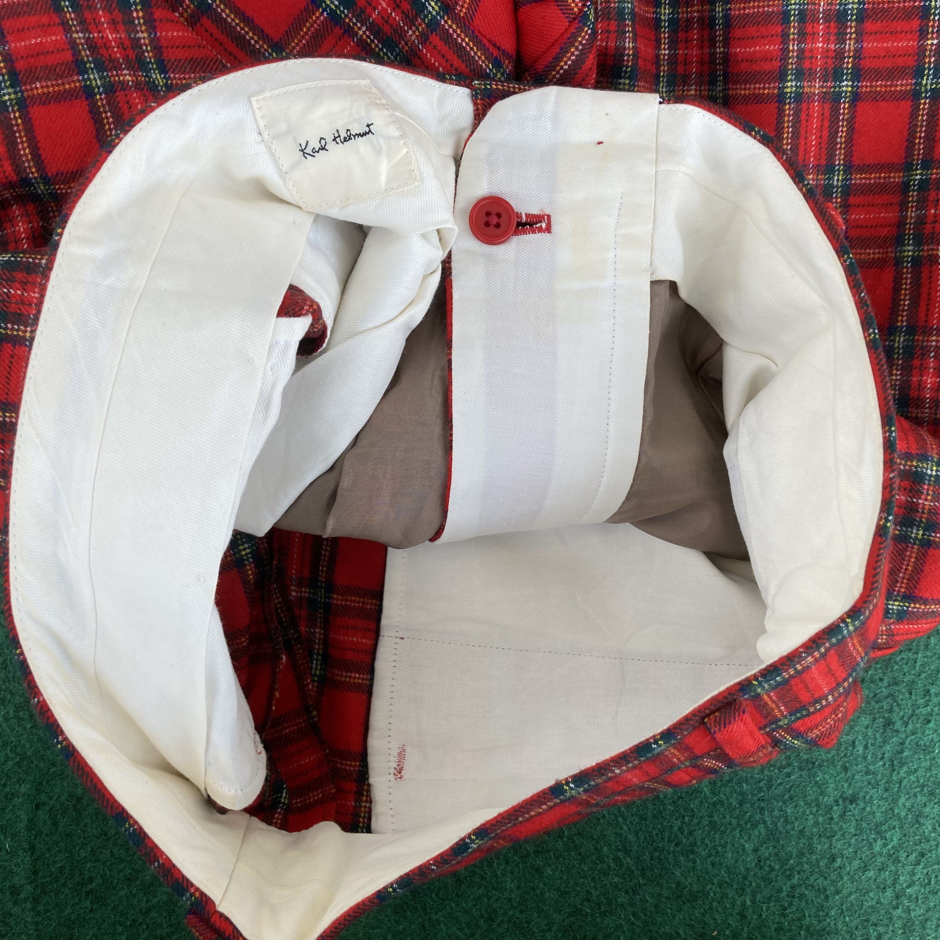 Karl Helmut × Pink House × Vintage Vtg Karl Helmut Wool Trouser Baggy Sz 30 Tartan Pants Size US 30 / EU 46 - 4 Thumbnail