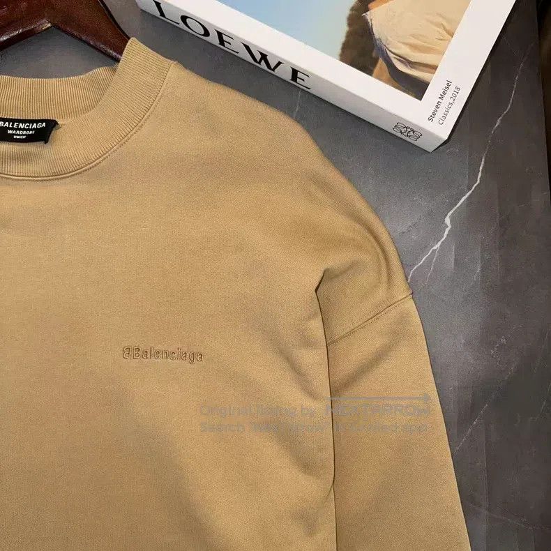 Balenciaga Embroidered letter khaki sweatshirt S size