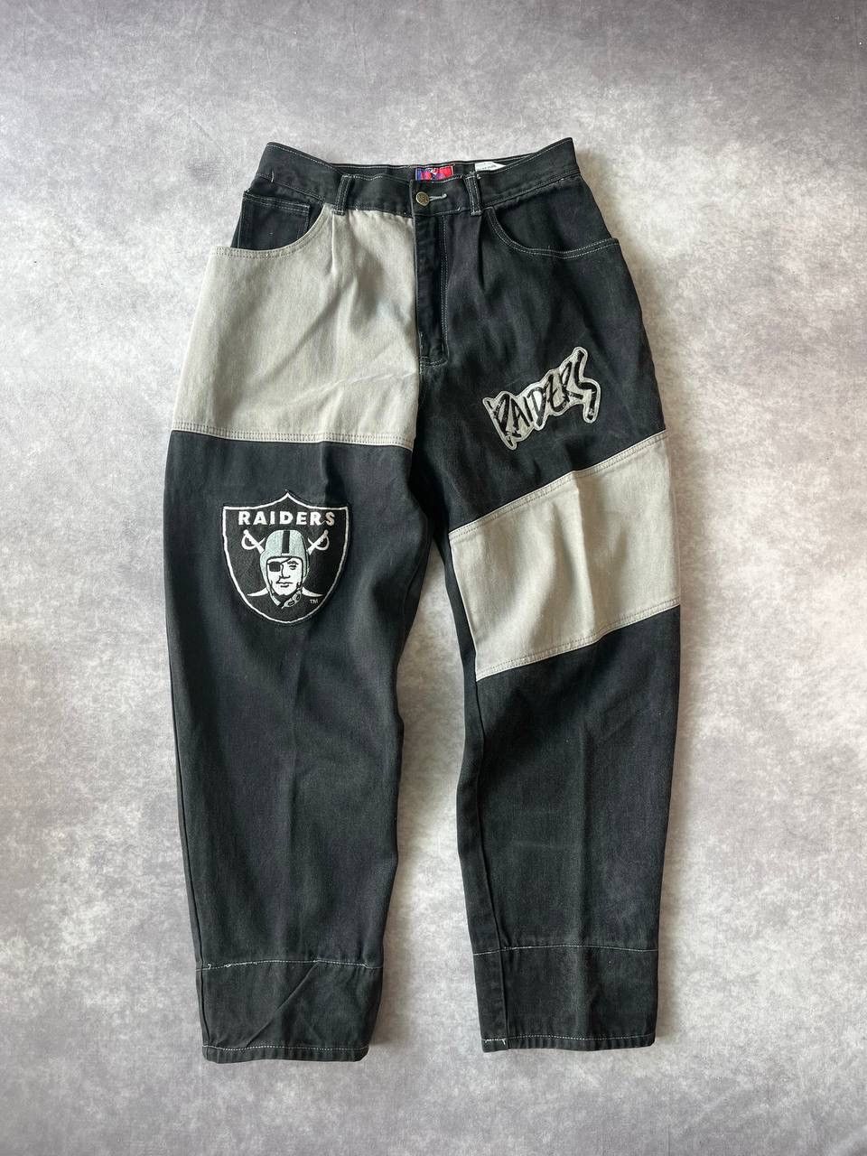NFL Vintage Pro Player NFL Raiders Two-Tone Jeans Pants Size US 32 / EU 48 - 1 Thumbnail