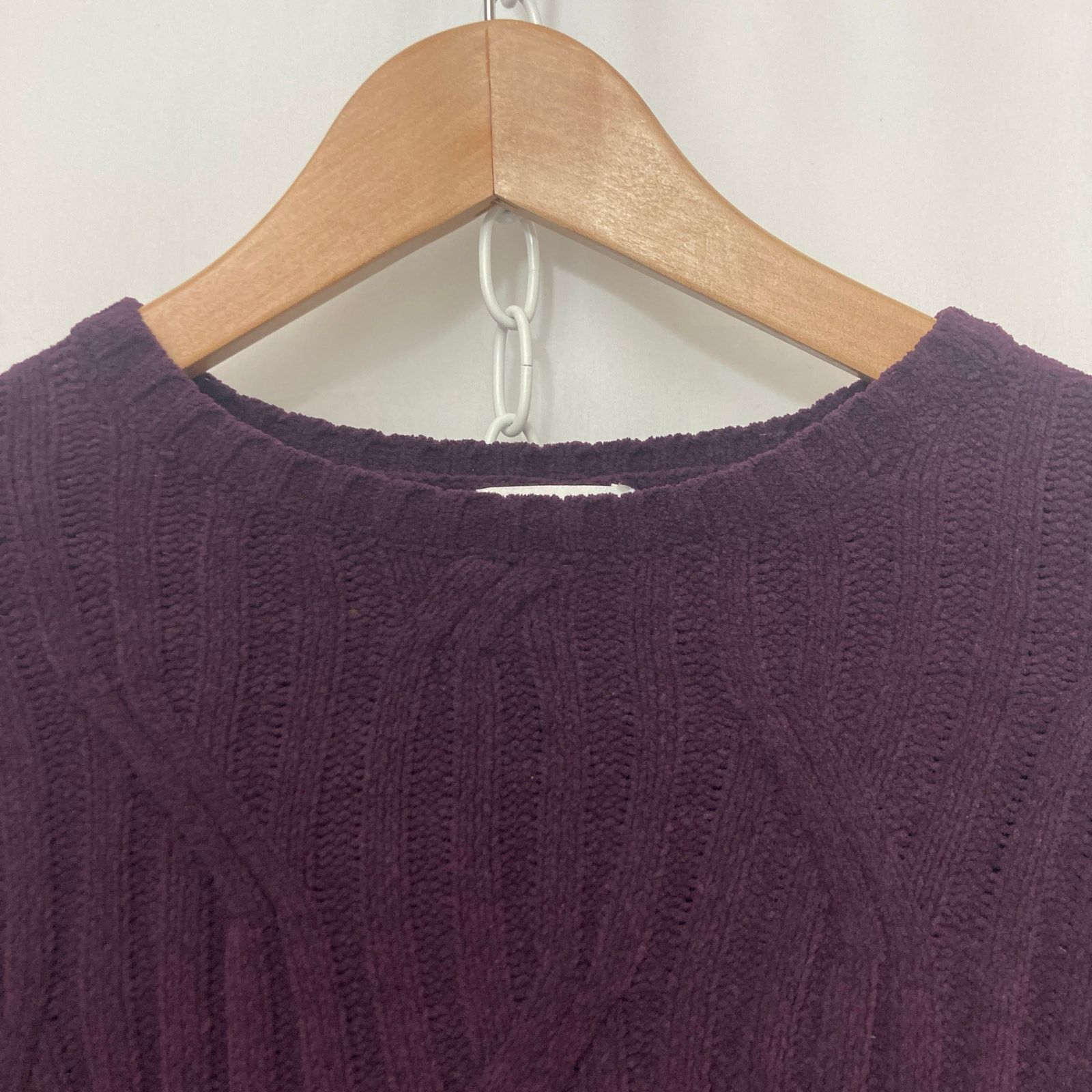 J. Jill J. Jill Chenille Purple Chunky Cable Knit Pullover Sweater Size S / US 4 / IT 40 - 3 Thumbnail