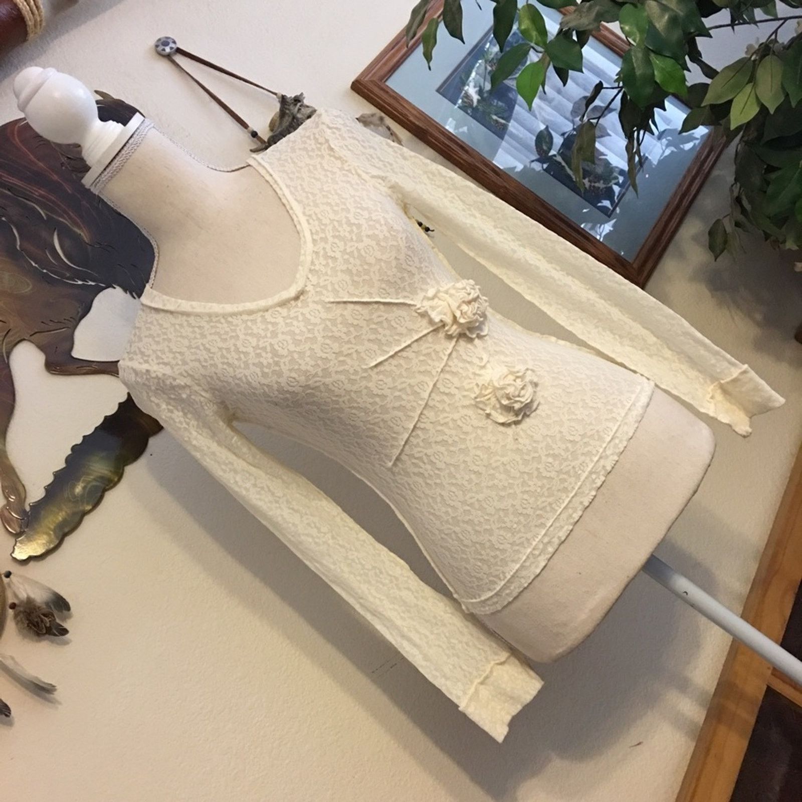 Other Windsor stretch ivory lace rose detail blouse S Size S / US 4 / IT 40 - 2 Thumbnail