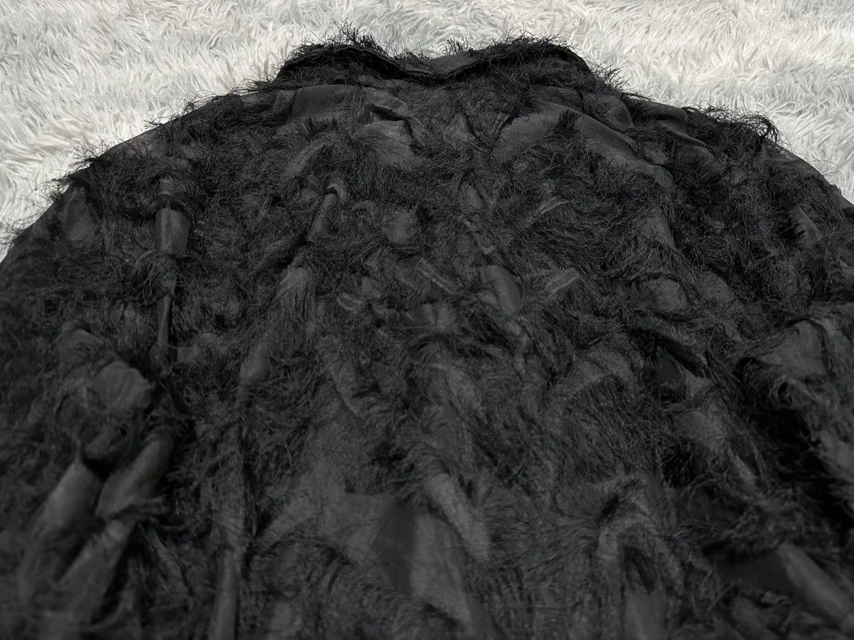 Japanese Brand 🔥Sick Y2K Japanese Black Fur Fringed Feather Shirt Goth Punk Size US XL / EU 56 / 4 - 8 Thumbnail