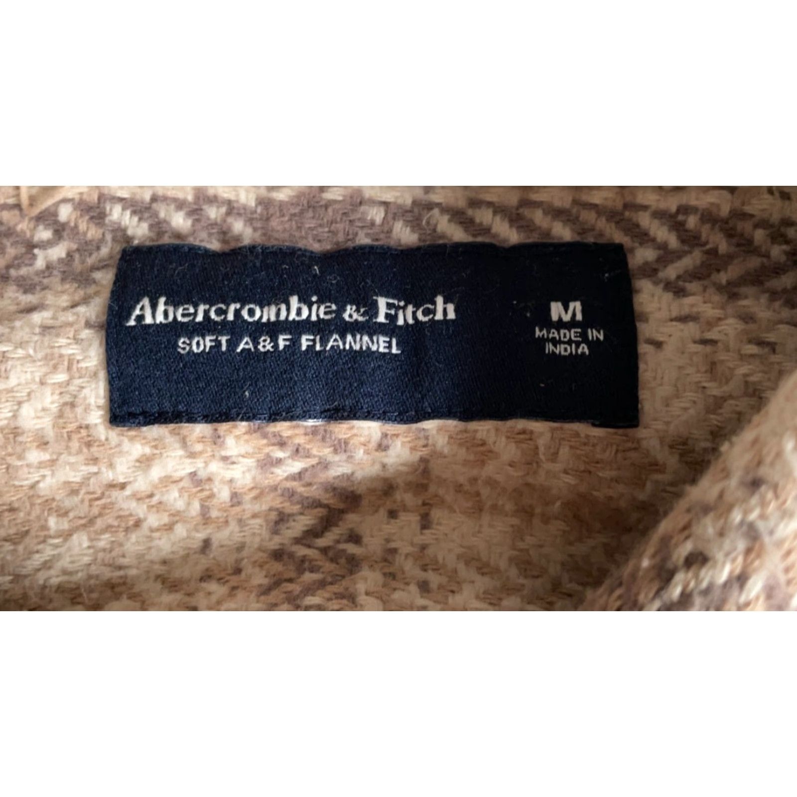 Abercrombie & Fitch Abercrombie & Fitch Flannel Shirt Jacket Mens Medium Beige Plaid Casual Workwear Pockets Unlined Size US M / EU 48-50 / 2 - 3 Thumbnail