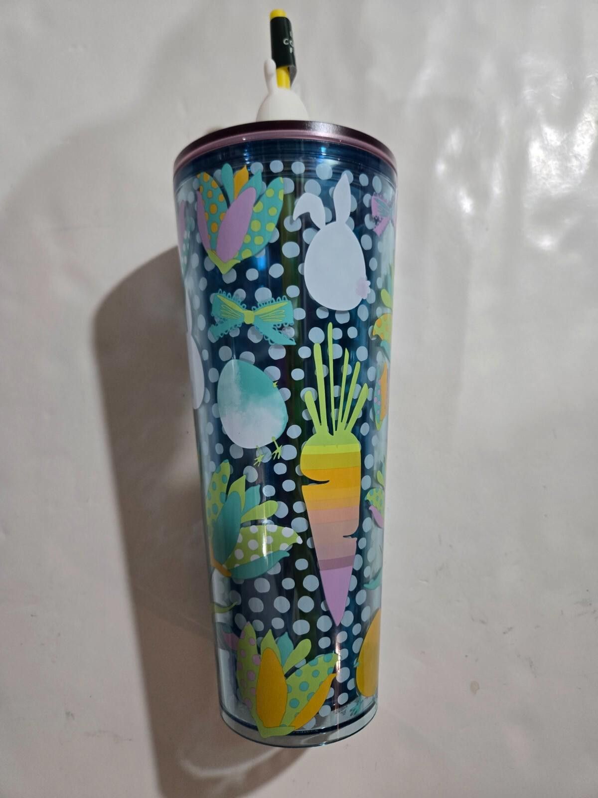 Designer Starbucks Easter Bunny Tumbler Eggs Carrots Flowers 24oz NWT Size ONE SIZE - 3 Thumbnail