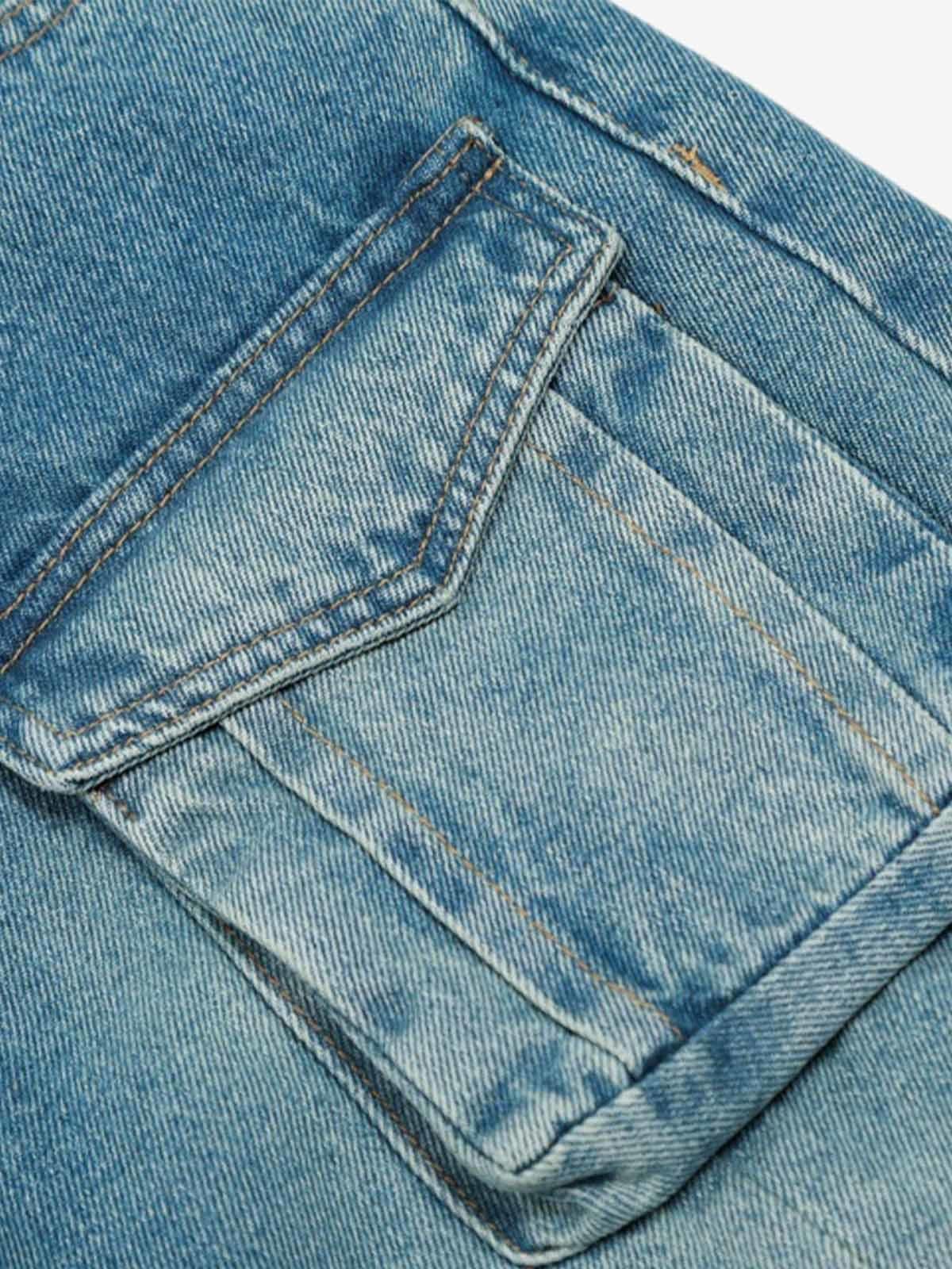 Jean Distressed Washed Multi-Pocket Cargo Jeans Size US 30 / EU 46 - 6 Thumbnail