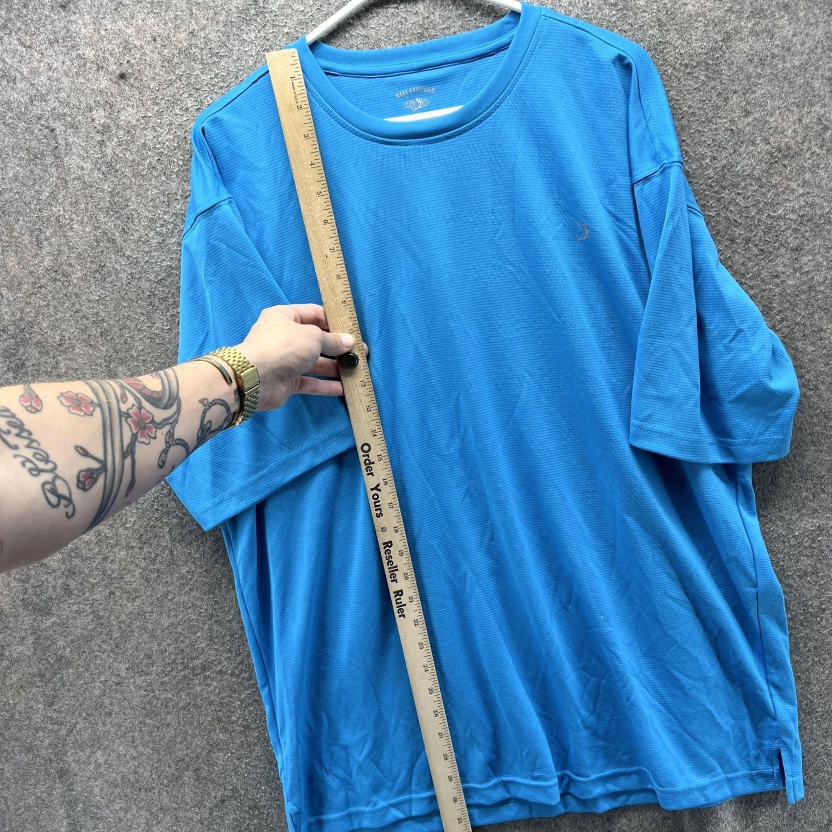Vintage Reel Legends Shirt Mens XL Blue Performance Short Sleeve Fishing Activewear Size US XL / EU 56 / 4 - 5 Thumbnail