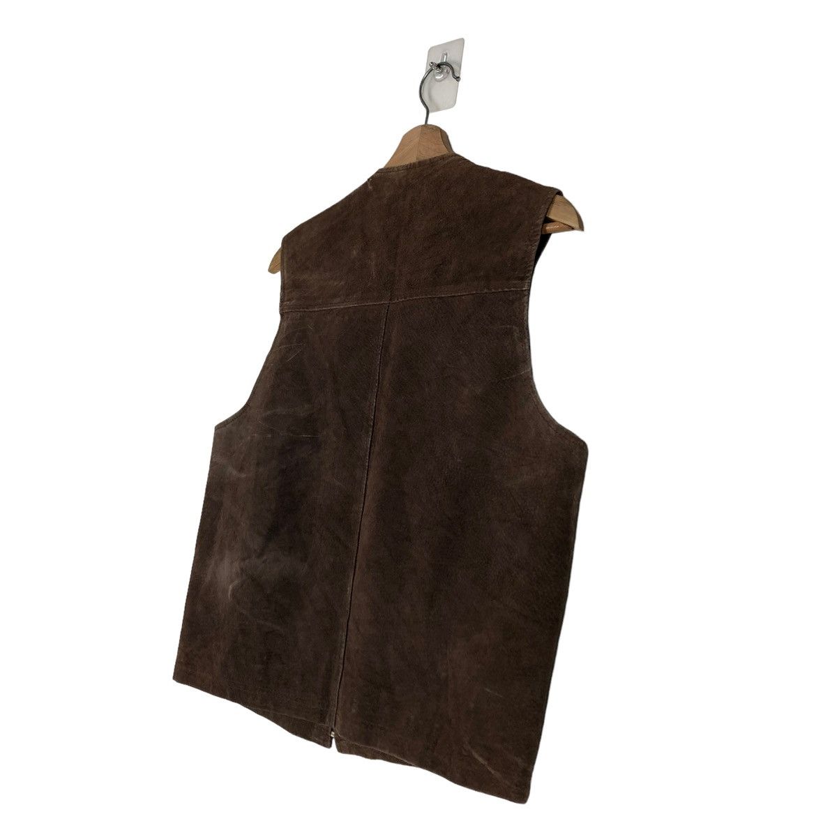 Genuine Leather 🔥VINTAGE LEATHER VEST COWBOY WESTERN SUNVALLEY Size US L / EU 52-54 / 3 - 10 Thumbnail