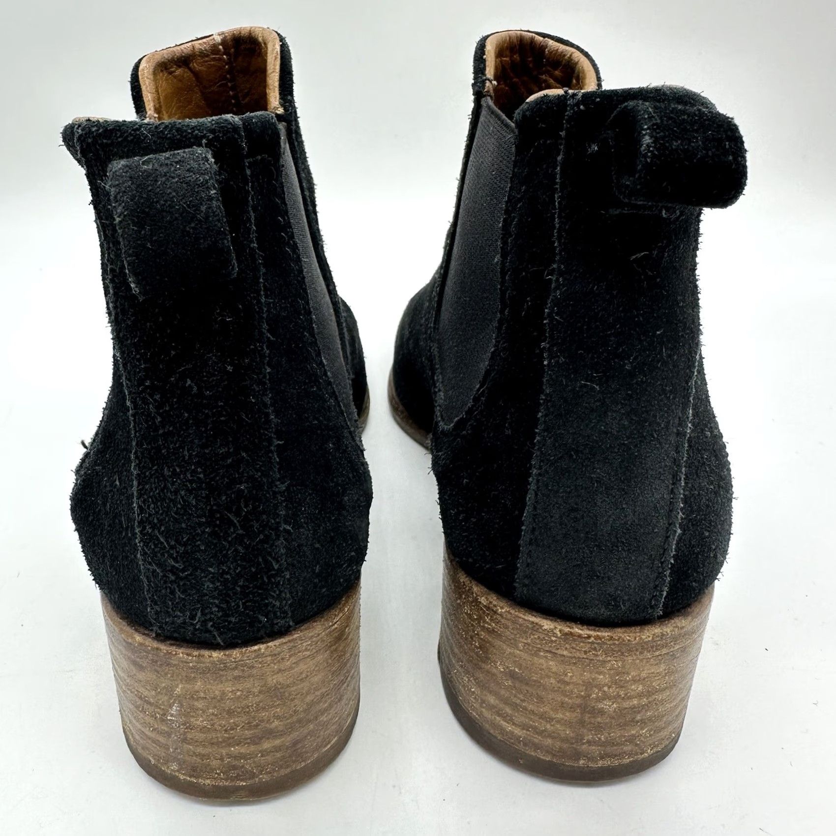 Vintage Alberto Fermani Women Boot Suede Leather Ankle Black 6 EU37 US6 Block Heel, Leather Lining, Round Toe, 3/4 Shaft, Italy, Boot, Casual, Women Size US 6 / IT 36 - 3 Thumbnail