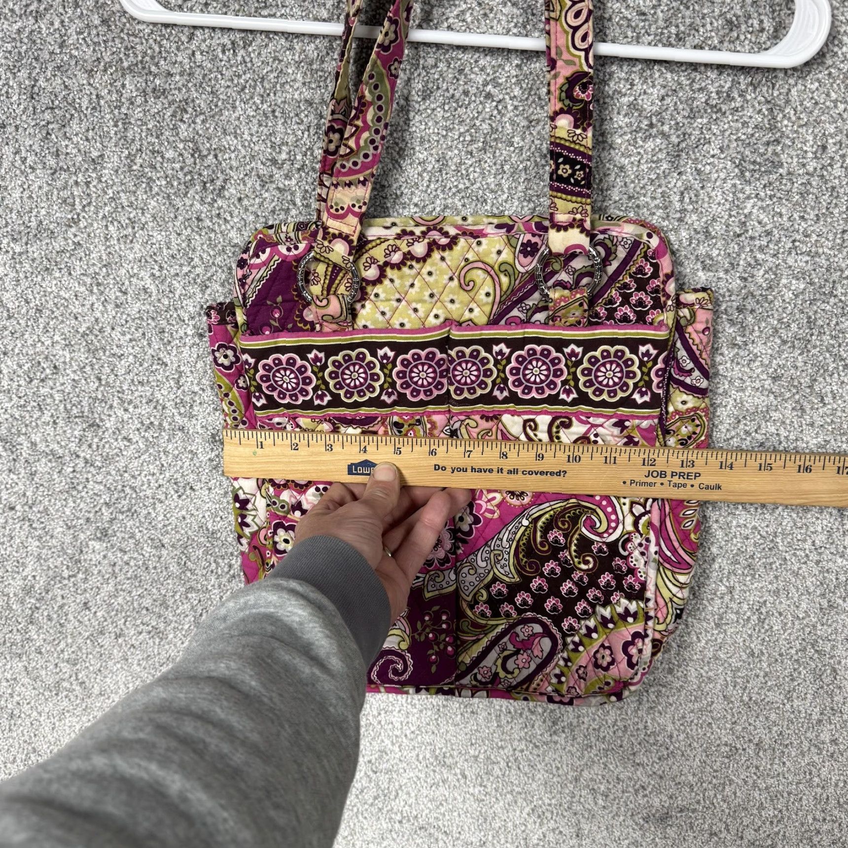 Vera Bradley Vera Bradley Tote Bag Womens Medium Pink Paisley Quilted Cotton Boho Handbag Size ONE SIZE - 3 Thumbnail