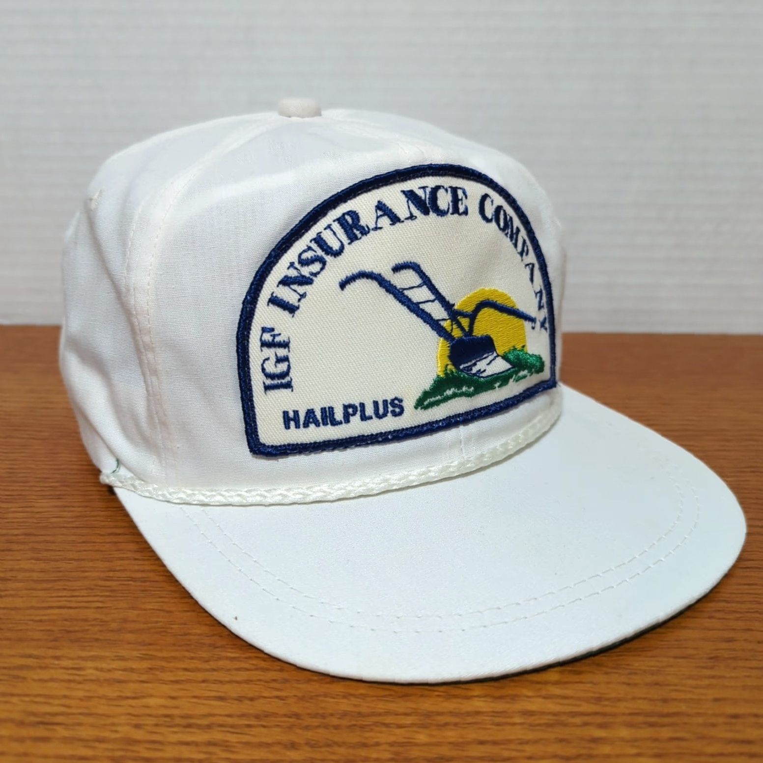 Roper VINTAGE K-Brand IGF Insurance Hat Cap Big Patch Rope Embroidered Made USA - Trucker Hat - One Size - White - Men - 90s - USA - Adjustable Size ONE SIZE - 6 Thumbnail