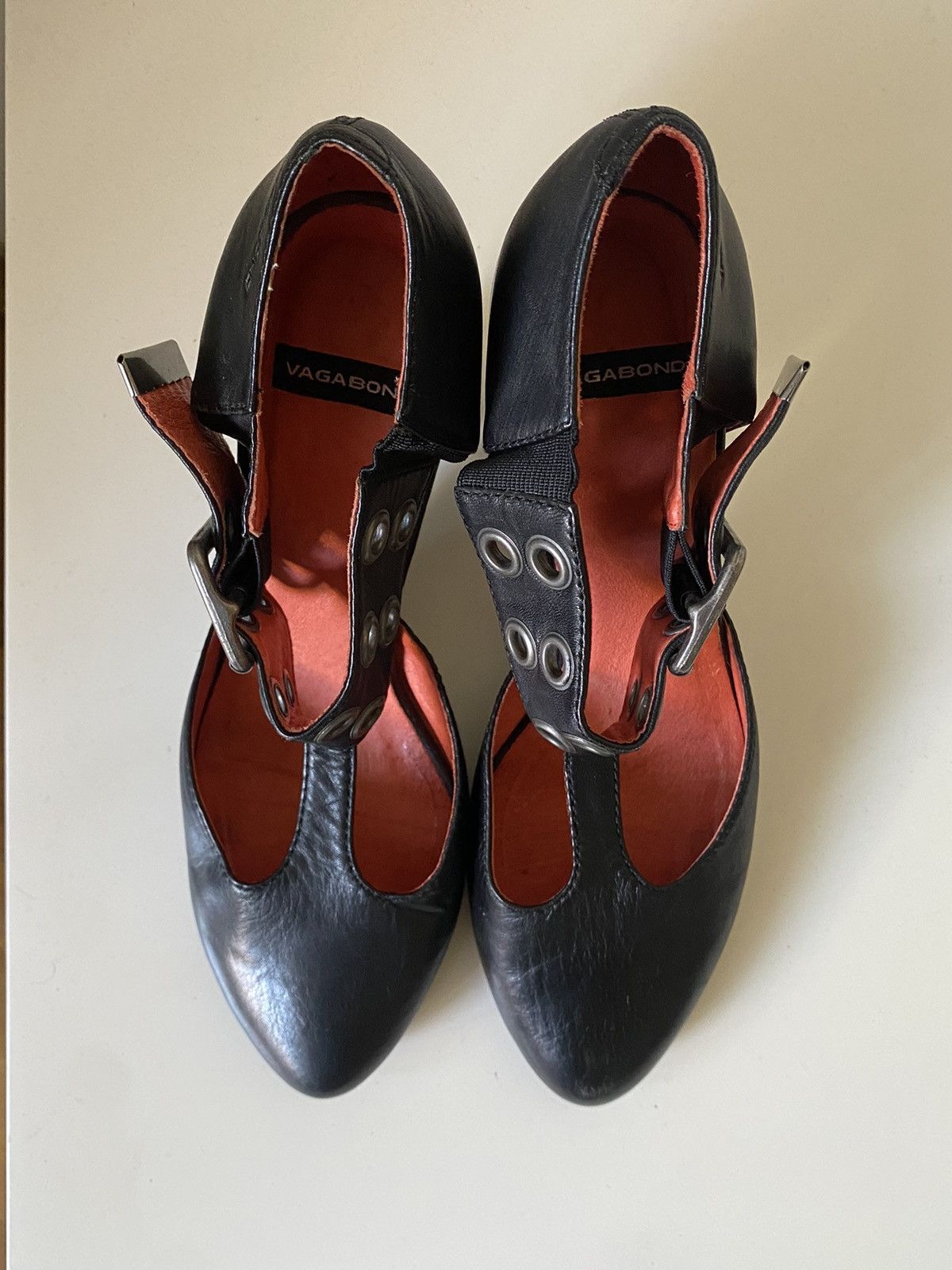 Vagabond × Vintage Vintage leather Vagabond heels with belt 60s style Size US 8 / IT 38 - 8 Thumbnail