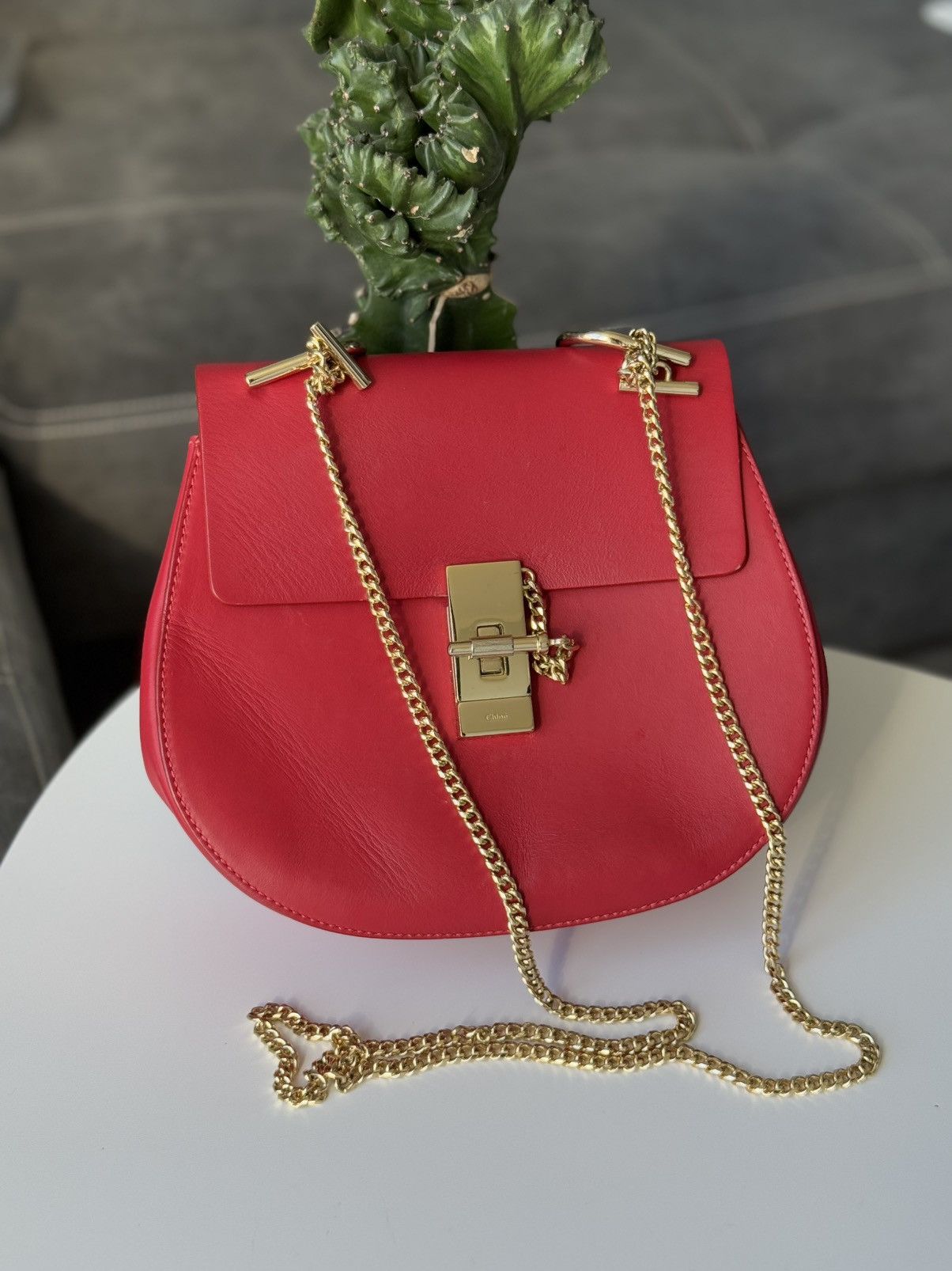 Chloe Chloe Leather Drew Bag Red Size ONE SIZE - 2 Thumbnail