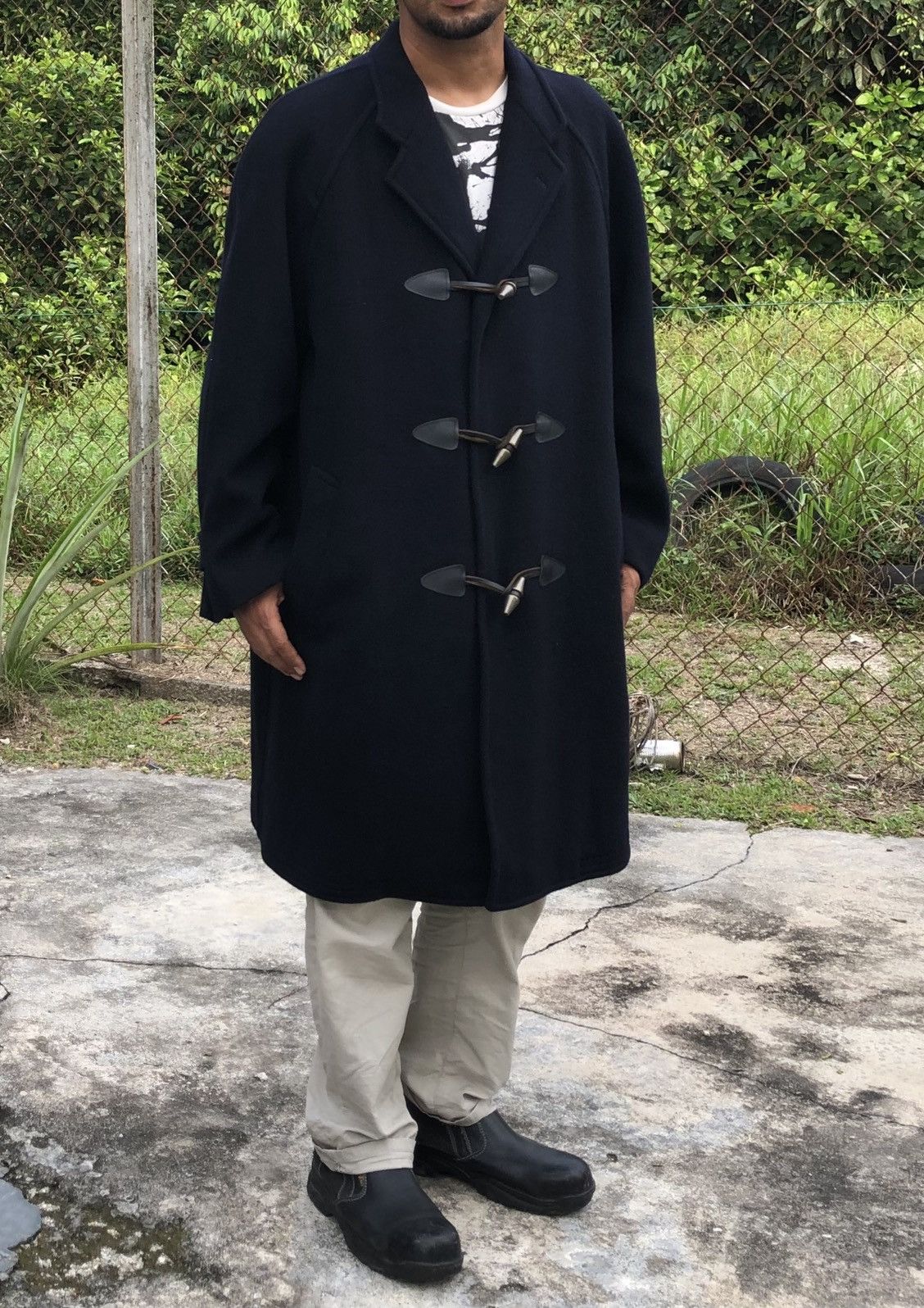 Vintage Comme des Garcons Wool Duffle Navy Blue Coat