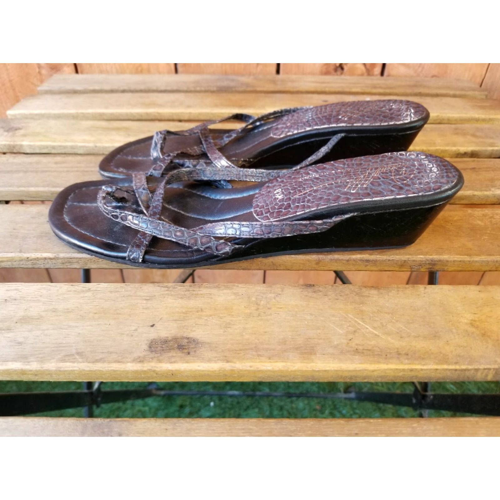 Donald Pliner VINTAGE Donald J. Pliner Womens Platform Slide Sandal 8.5 M Brown Farro Size US 9 / IT 39 - 5 Thumbnail