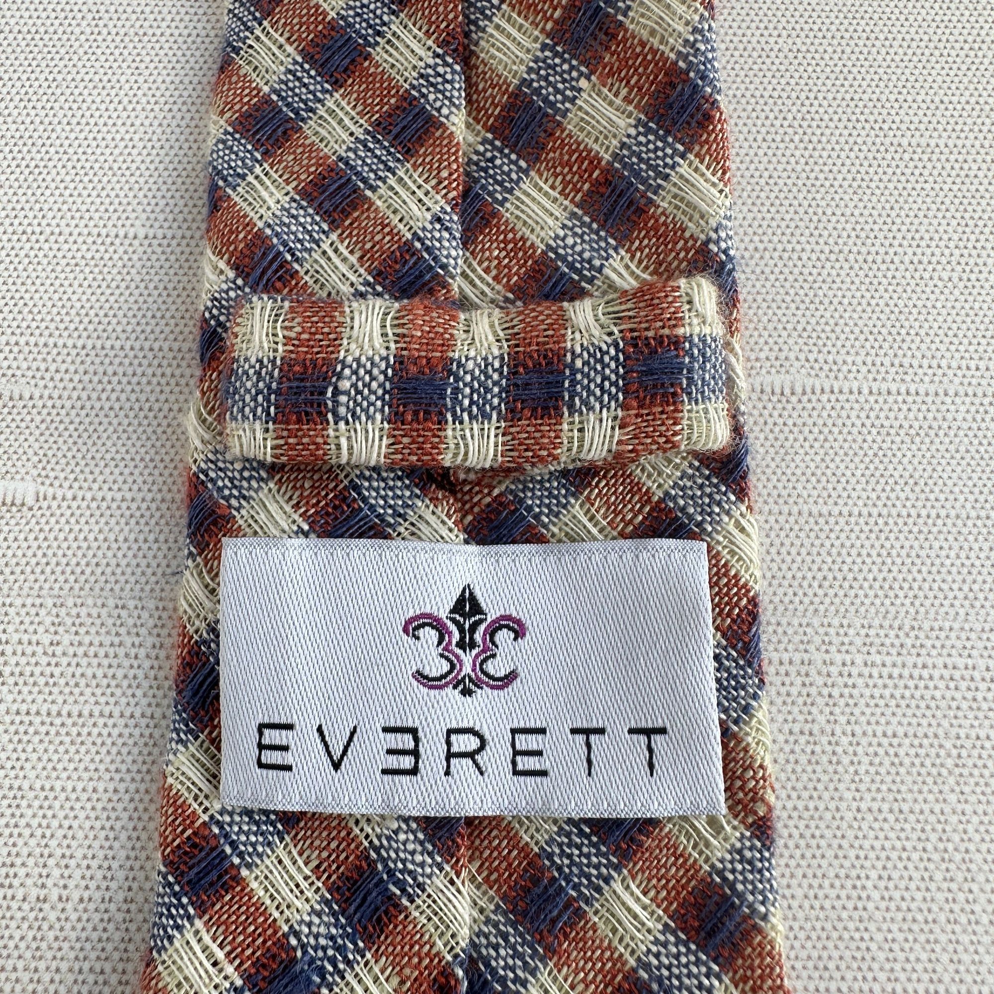 Other Vintage Everett Plaid Cotton Tie 60"L X 2.5"W Made In USA Re Size ONE SIZE - 4 Thumbnail