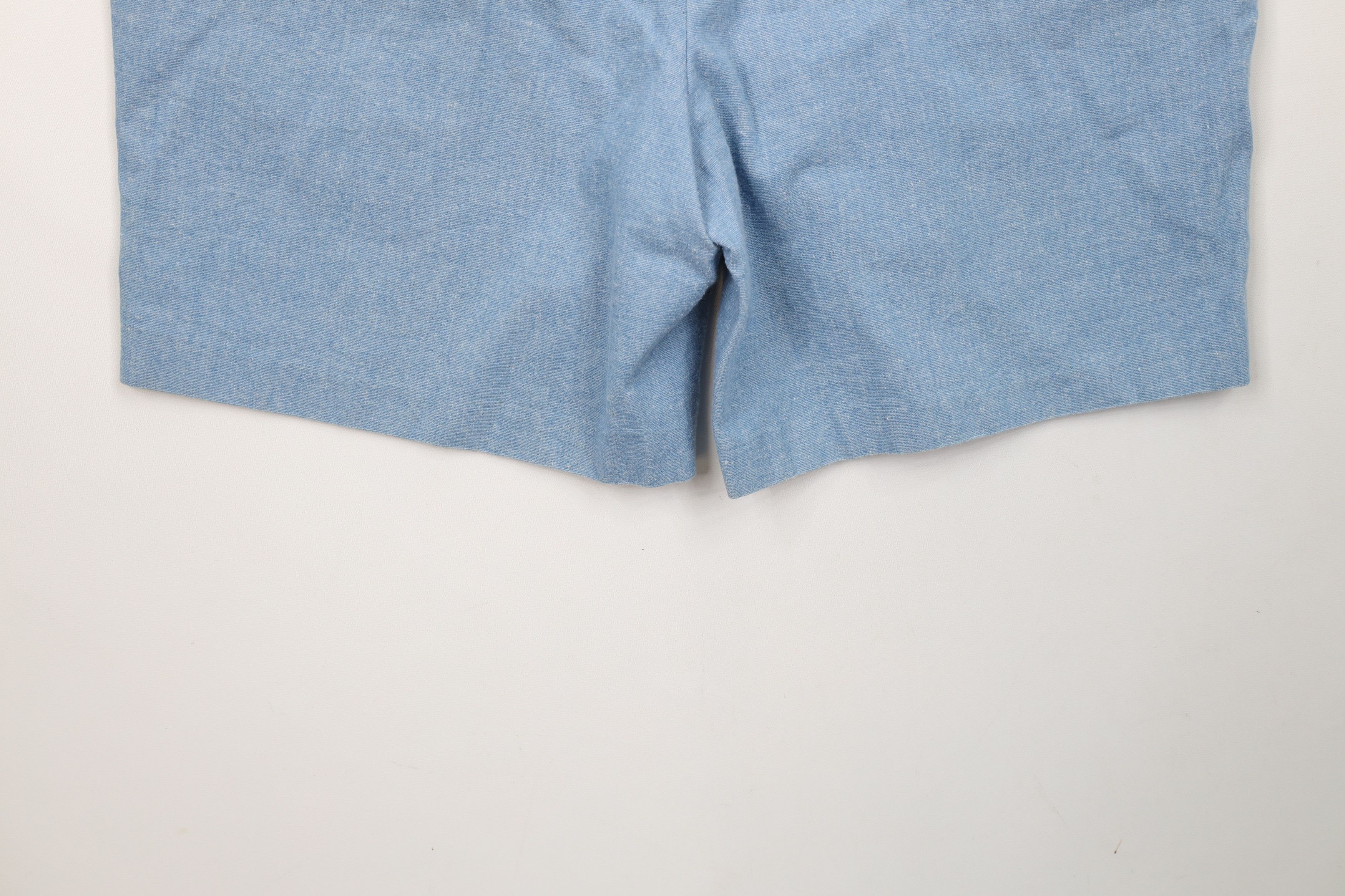Vintage Vintage 70s Streetwear Chambray Denim Above Knee Shorts Size US 34 / EU 50 - 15 Thumbnail