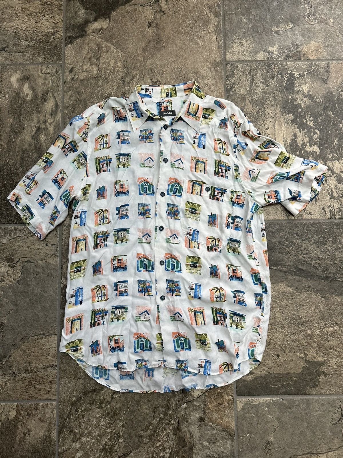 Bally Vacation Short Sleeve Button Down Shirt