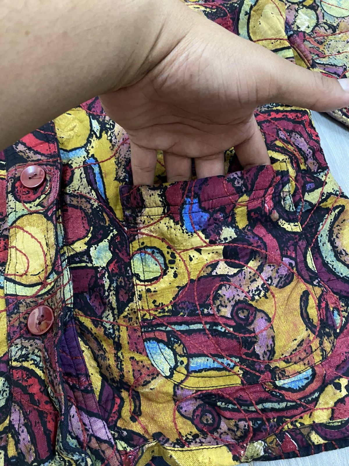 Other Vintage Abstract Art Pattern Jacket – Bold Multicolour Size M / US 6-8 / IT 42-44 - 10 Thumbnail