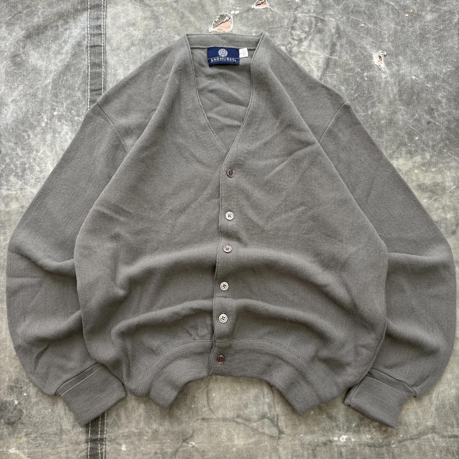 Vintage Vintage 90s Gray Green Grunge Skater Knit Sweater Cardigan Size US L / EU 52-54 / 3 - 1 Thumbnail