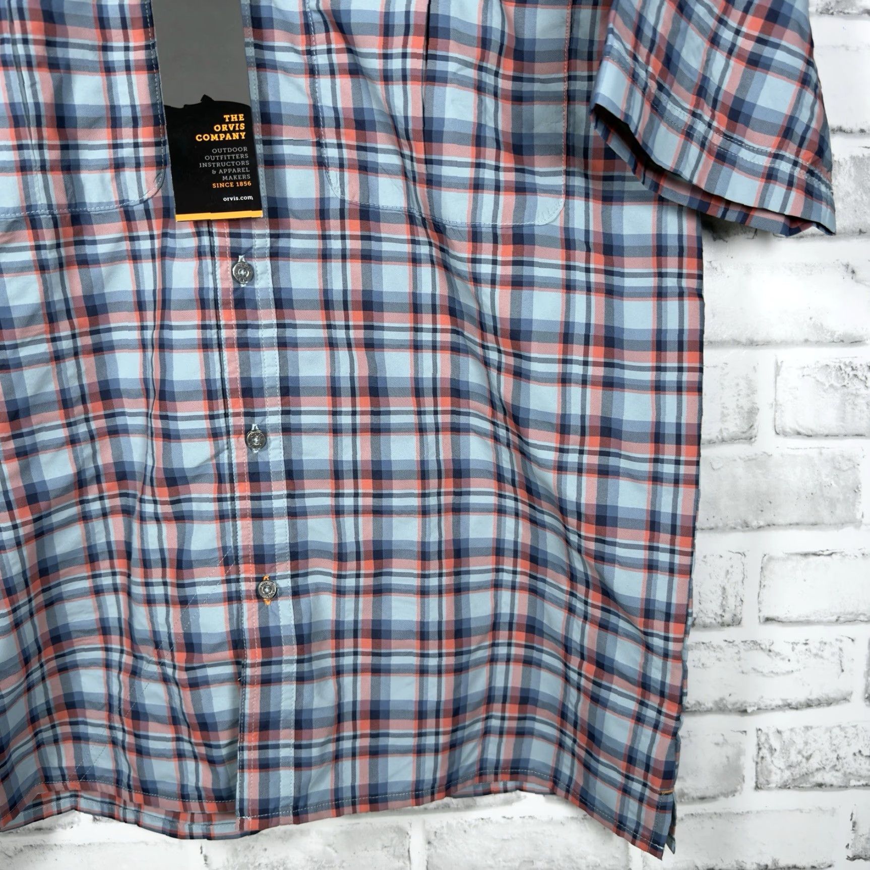 Orvis NWT Orvis Plaid Short Sleeve Button-Down Shirt Mens Size M Multicolor Pattern Vented Button-Up Shirt Size US M / EU 48-50 / 2 - 3 Thumbnail