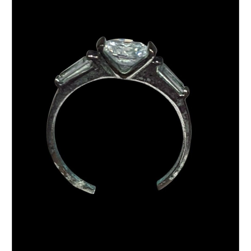 Other Elegant Clear Gemmed Silver Tone Engagement Ring Size 7 Size ONE SIZE - 2 Thumbnail