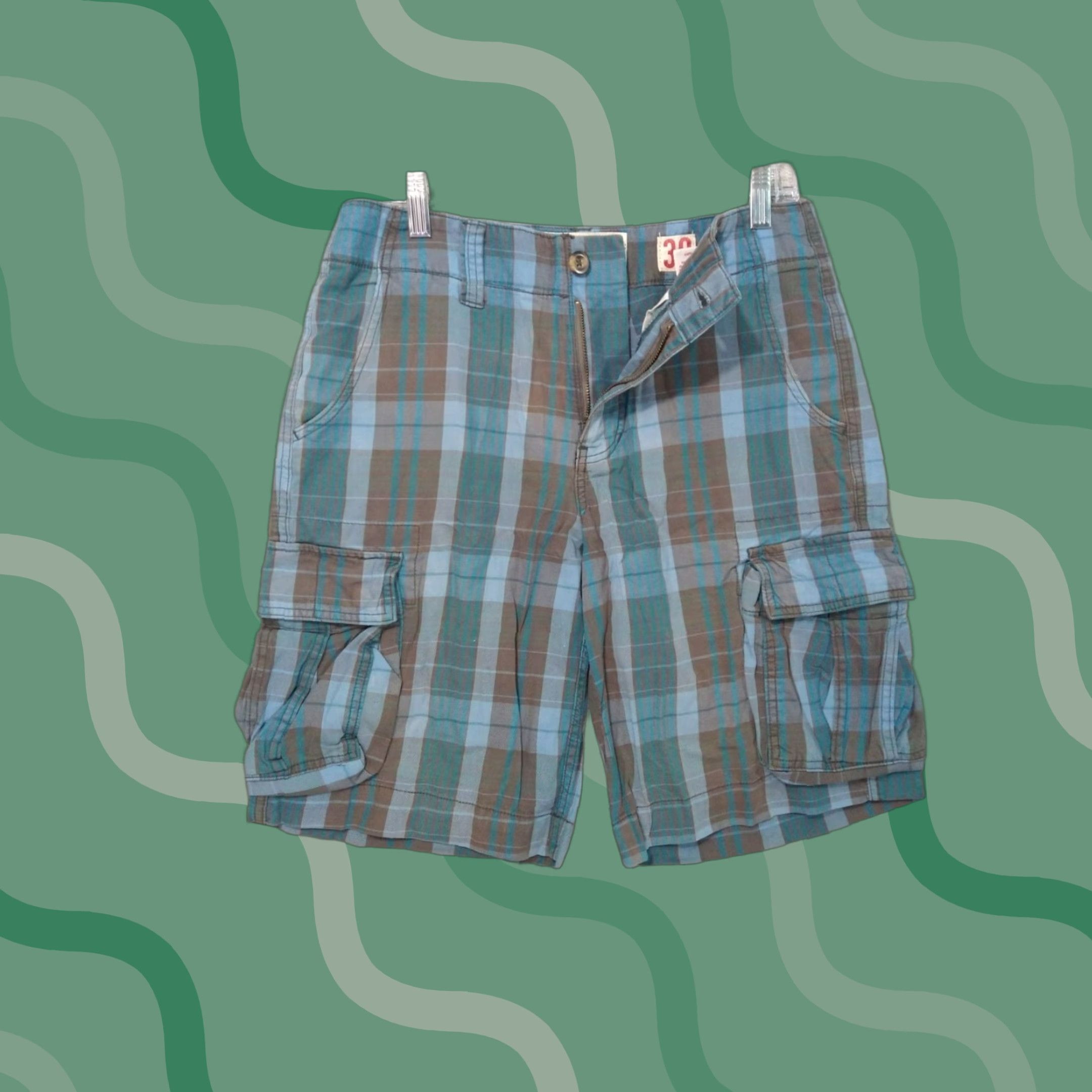 Mossimo Mossimo Shorts Mens 30 Blue Plaid Cargo Baggy Y2K Vintage Skate Grunge Cotton Shorts Mens 30 Blue Plaid Cargo Baggy Vintage Grunge Cotton Size US 30 / EU 46 - 1 Thumbnail