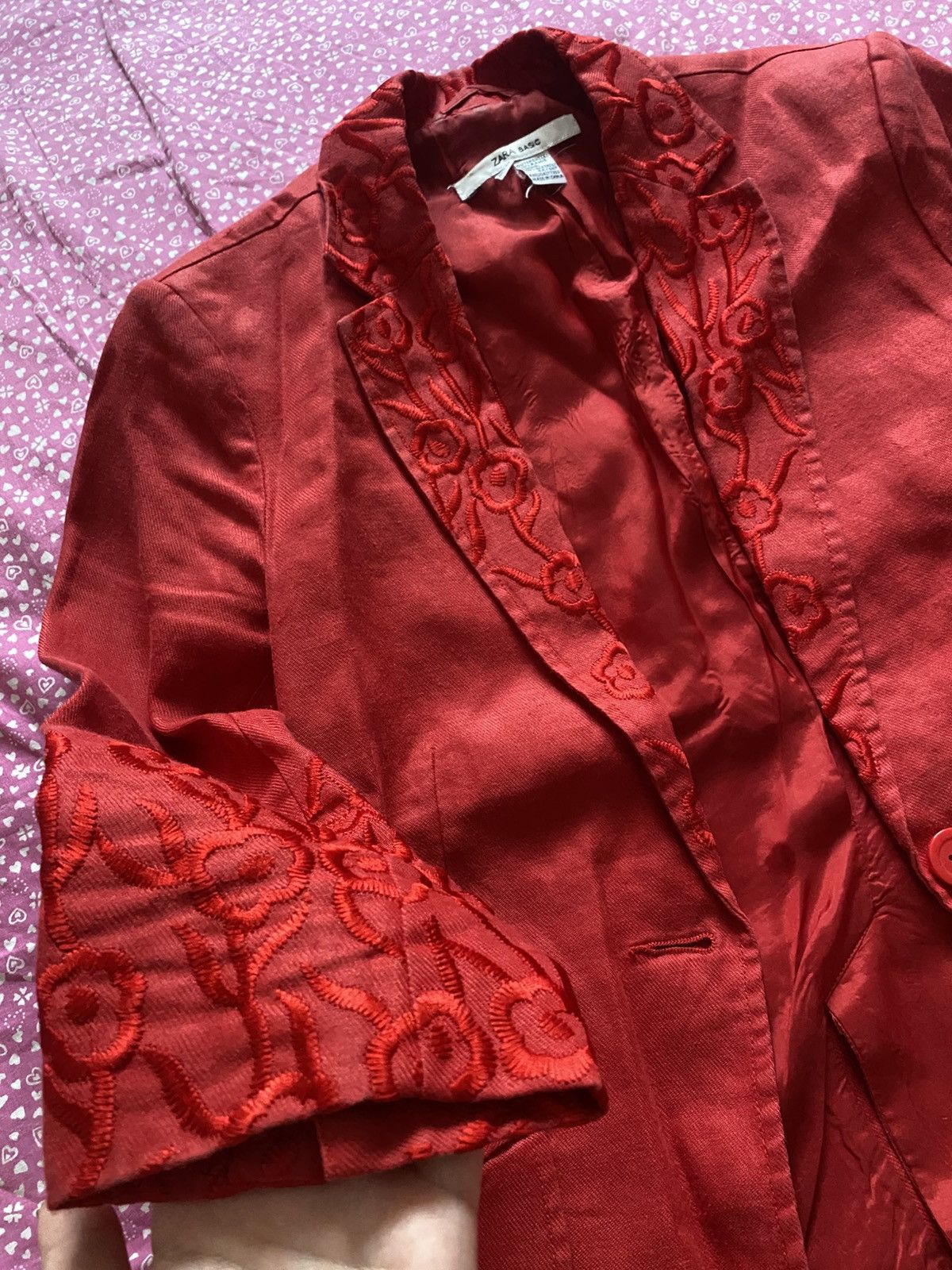 Zara Very vintage zara jacket with flower details Size M / US 6-8 / IT 42-44 - 3 Thumbnail