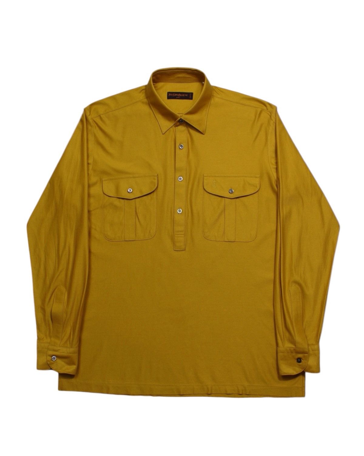 Saint Laurent Paris 1970S YVES SAINT LAURENT PARIS MUSTARD UTILITY SHIRT Size US L / EU 52-54 / 3 - 1 Thumbnail