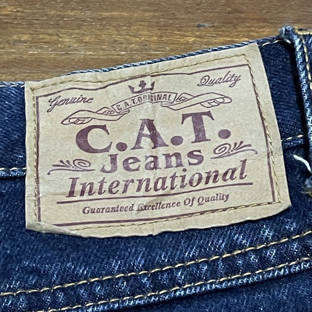 Japanese Brand × Vintage Rare Design Vintage Brand CAT Patchwork Jeans 1990s Size US 26 / EU 42 - 10 Thumbnail