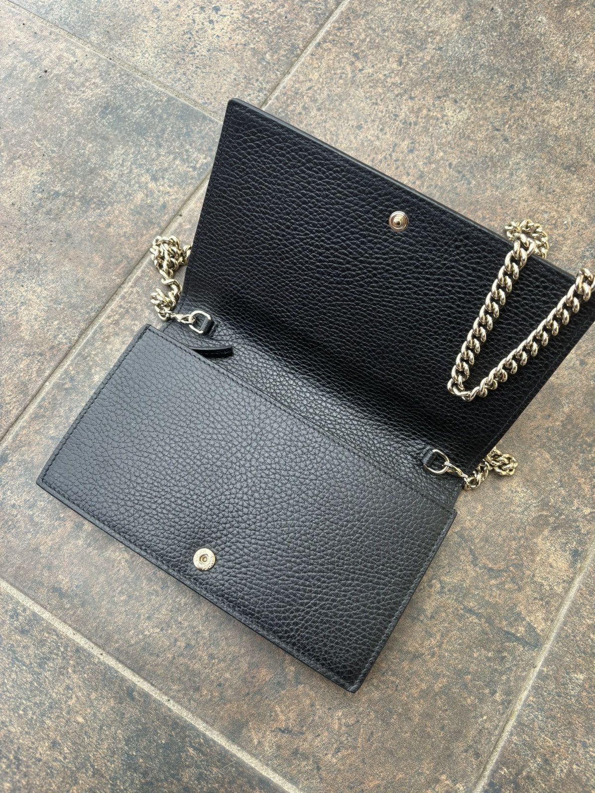 Gucci RARE! Gucci Chain Gg Mini with Detachable Strap Leather Bag Size ONE SIZE - 3 Thumbnail