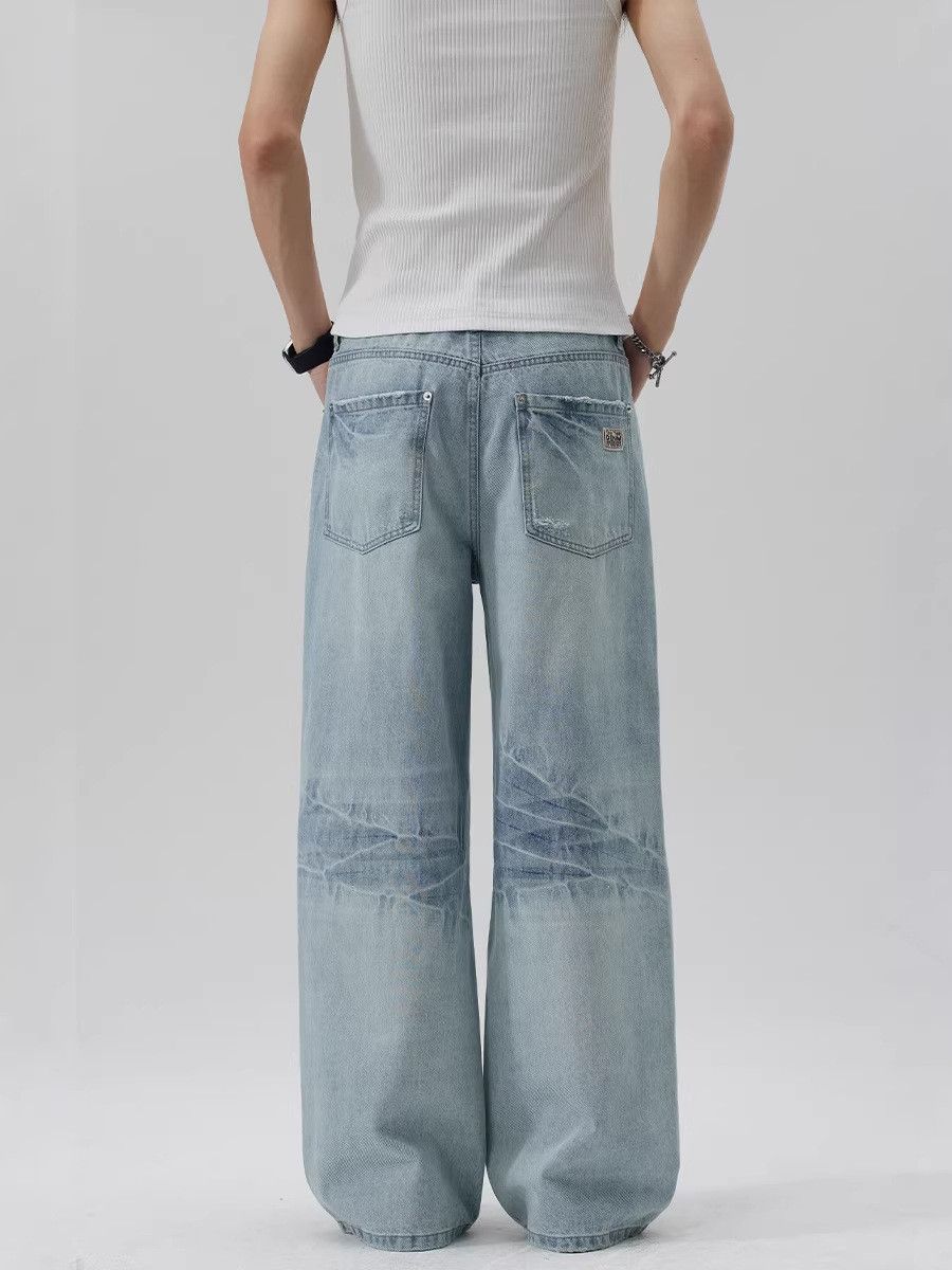 Japanese Brand American retro whiskered casual loose straight leg jeans Size US 32 / EU 48 - 5 Thumbnail