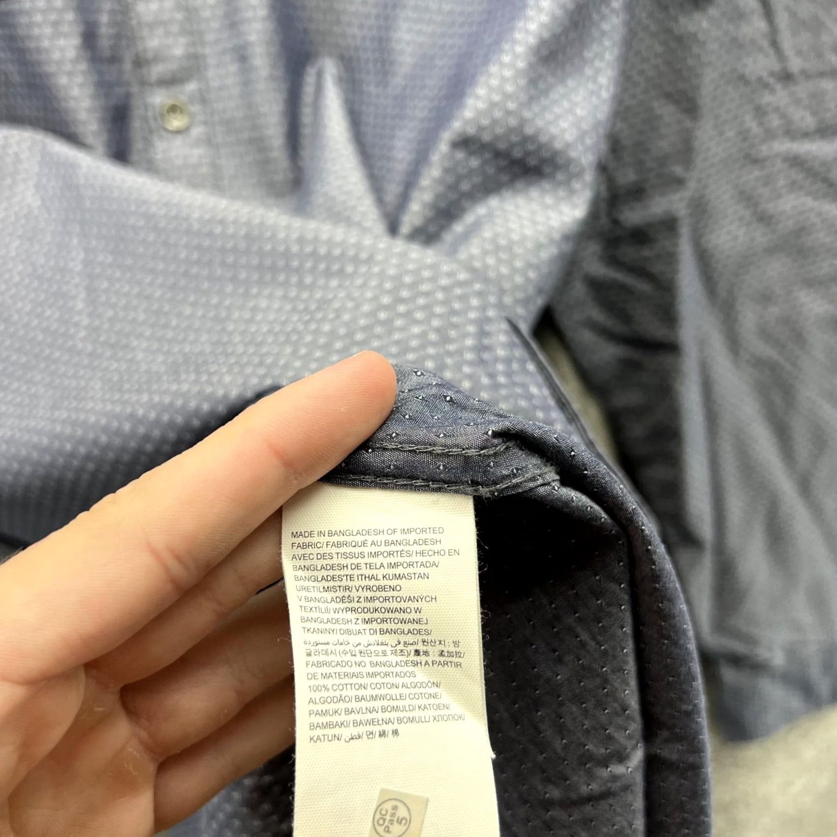 Calvin Klein Calvin Klein Collection Shirt Men Large Blue Polka Dot Button-Down Cotton Casual Size US L / EU 52-54 / 3 - 6 Thumbnail