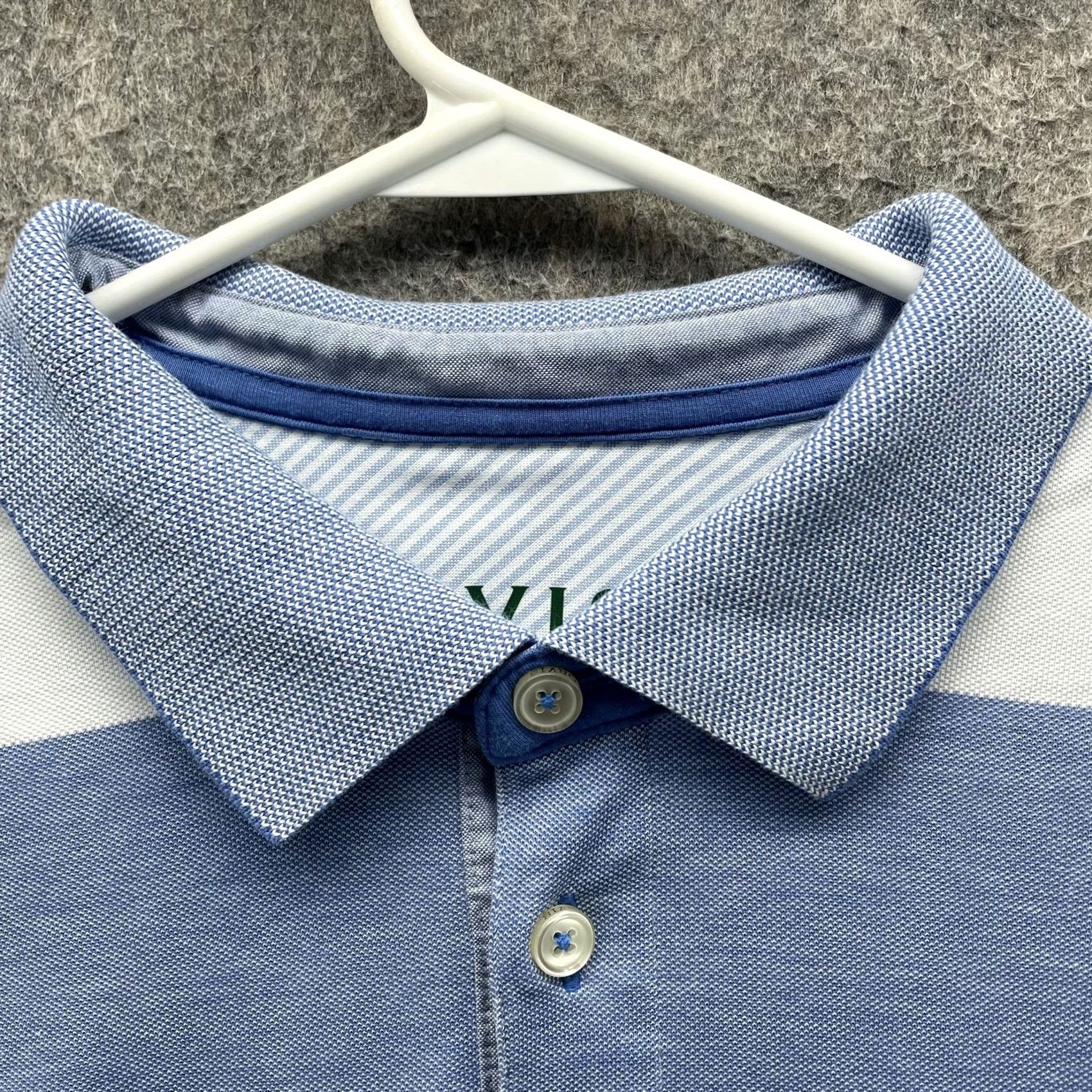 Orvis Orvis Polo Shirt Mens XL Blue White Striped Short Sleeve 100% Cotton Classic Fit Golf Casual Size US XL / EU 56 / 4 - 2 Thumbnail