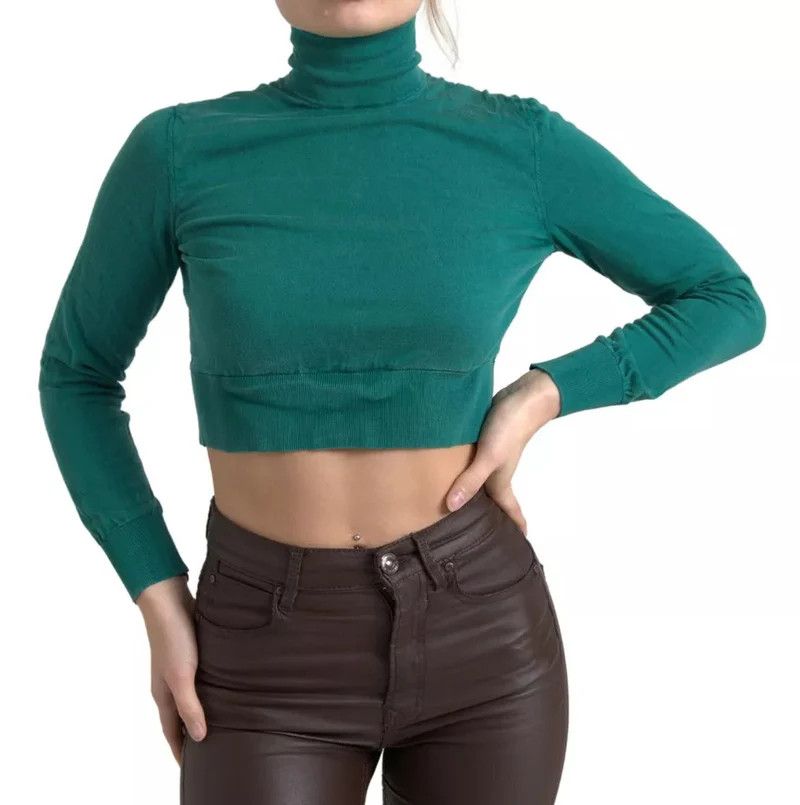 Dolce & Gabbana o1y0925 Turtleneck Sweater in Emerald Green Size XS / US 0-2 / IT 36-38 - 3 Thumbnail