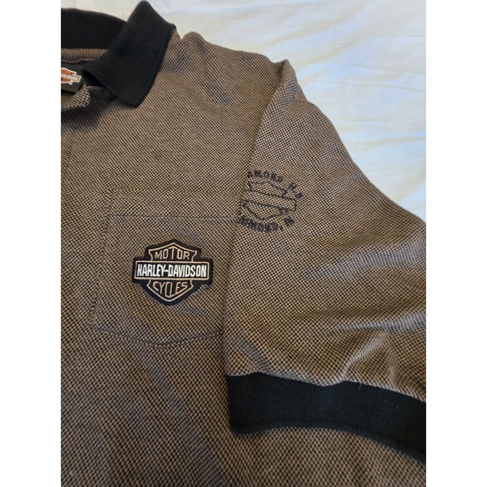 Harley Davidson Harley Davidson Men's Three Button Brown and Black Golf Polo Size US XXL / EU 58 / 5 - 2 Thumbnail