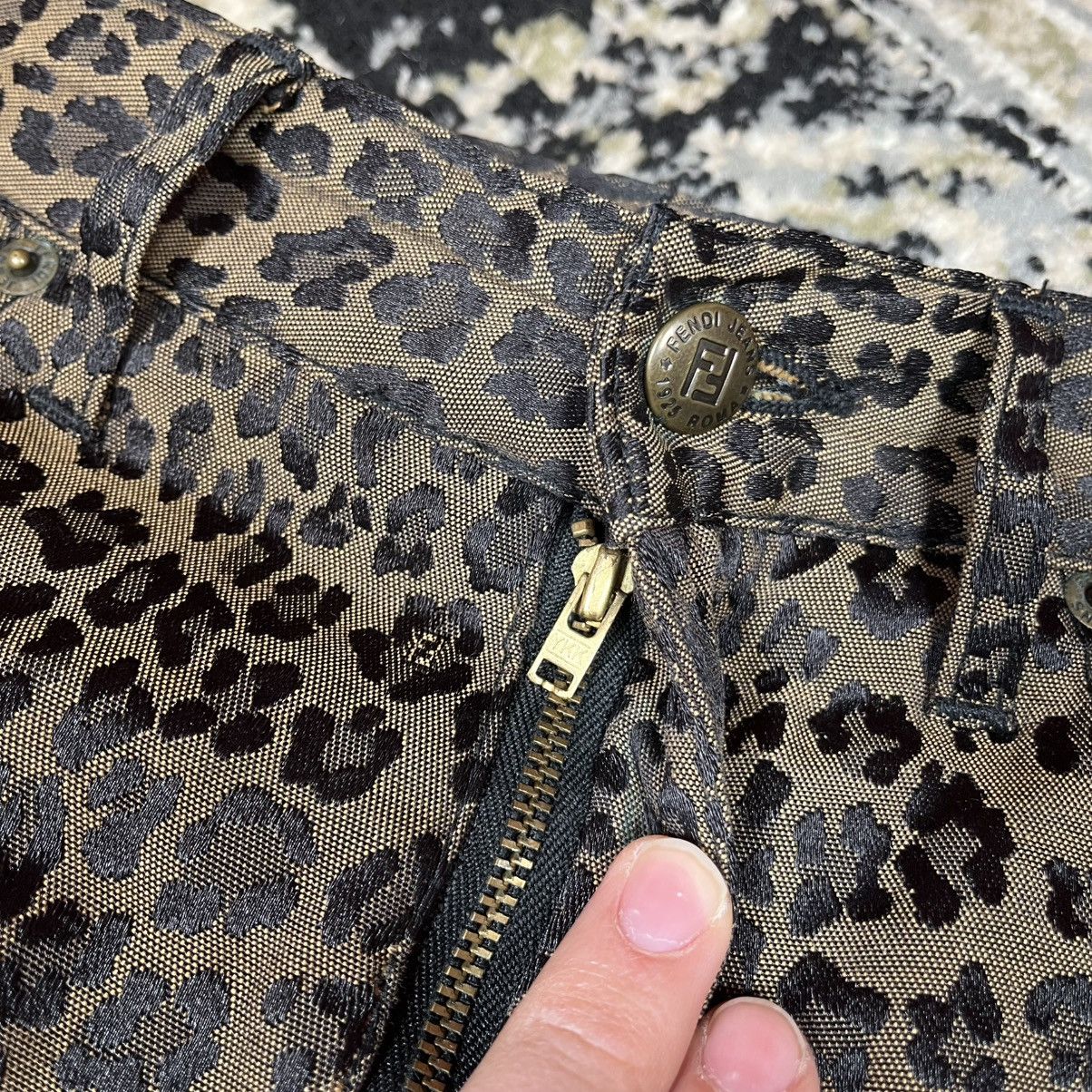 Fendi Vintage Monogram Y2K Luxury Fendi Jeans Leopard Print Pants Size 31" - 12 Thumbnail