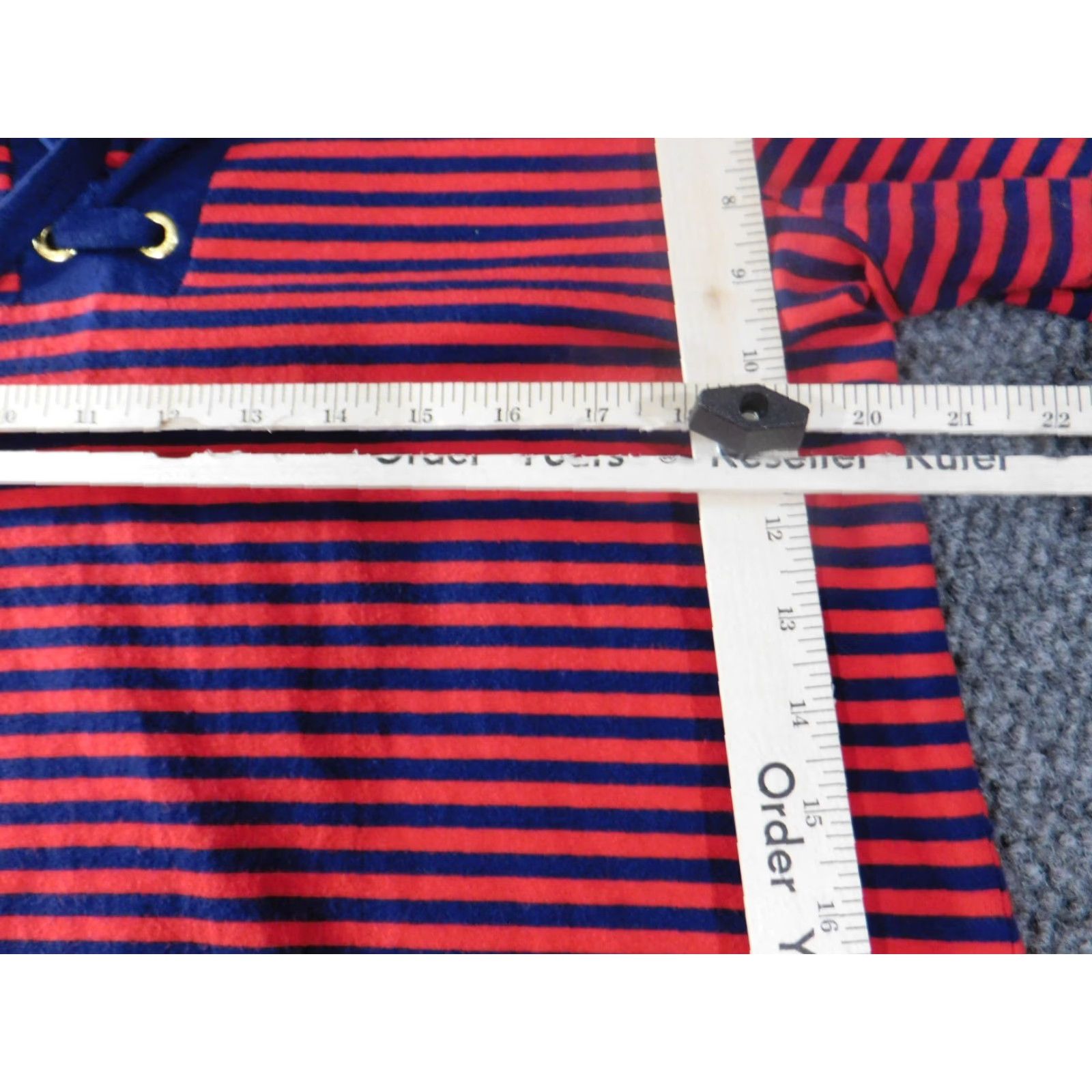 Michael Kors Michael Kors Dress Large Red Striped Womens Knit A-Line Knee Length Casual Round Neck Long Sleeve Pullover Cotton Viscose Stretch Size L / US 10 / IT 46 - 6 Thumbnail