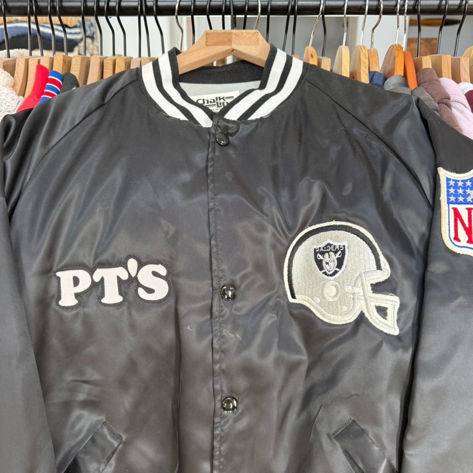 Chalk Line Vintage 90s Raiders Chalk Line Satin Style Jacket Size US XL / EU 56 / 4 - 4 Thumbnail