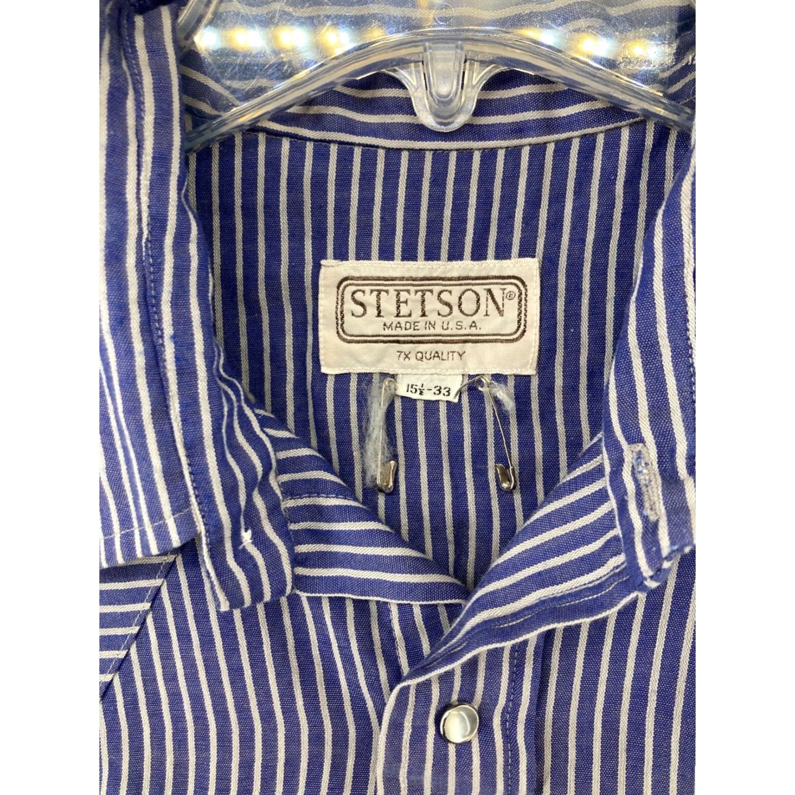 Stetson VINTAGE Stetson Shirt Mens Medium Blue Stripe Cowboy Button Down Long Sleeve USA Made Mens Size US M / EU 48-50 / 2 - 6 Thumbnail