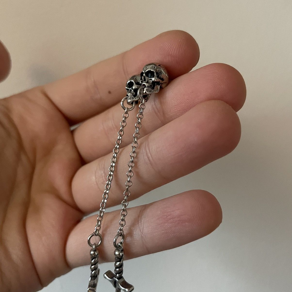 Jewelry × Vintage Silver Skull Dagger Drop Dangle Earrings Size ONE SIZE - 2 Thumbnail