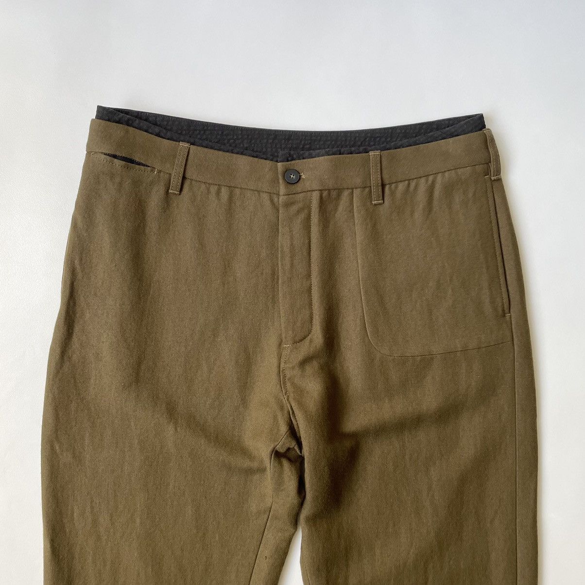 Ann Demeulemeester Moss Green Wool Utility Trousers Size US 36 / EU 52 - 2 Thumbnail